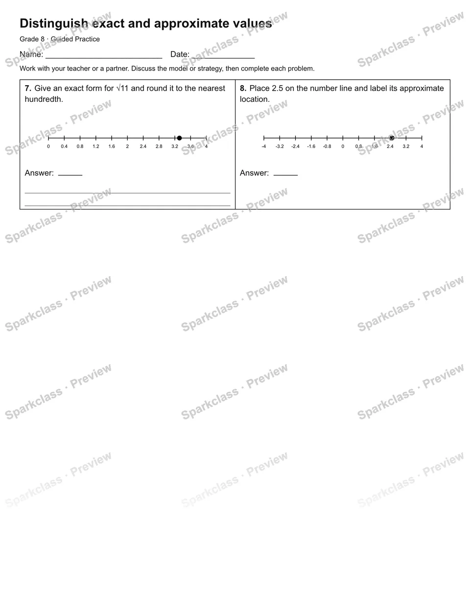 Distinguish exact and approximate values — Guided Practice — page 2