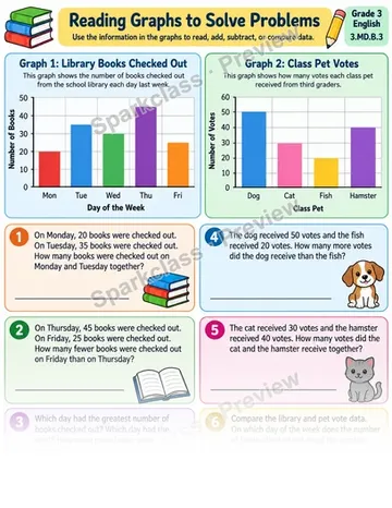 Two Step Graph Problems 01 — Grade 3 worksheet preview