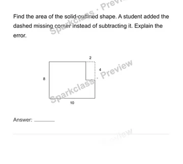 Find areas of composite polygons — Grade 6 problem preview