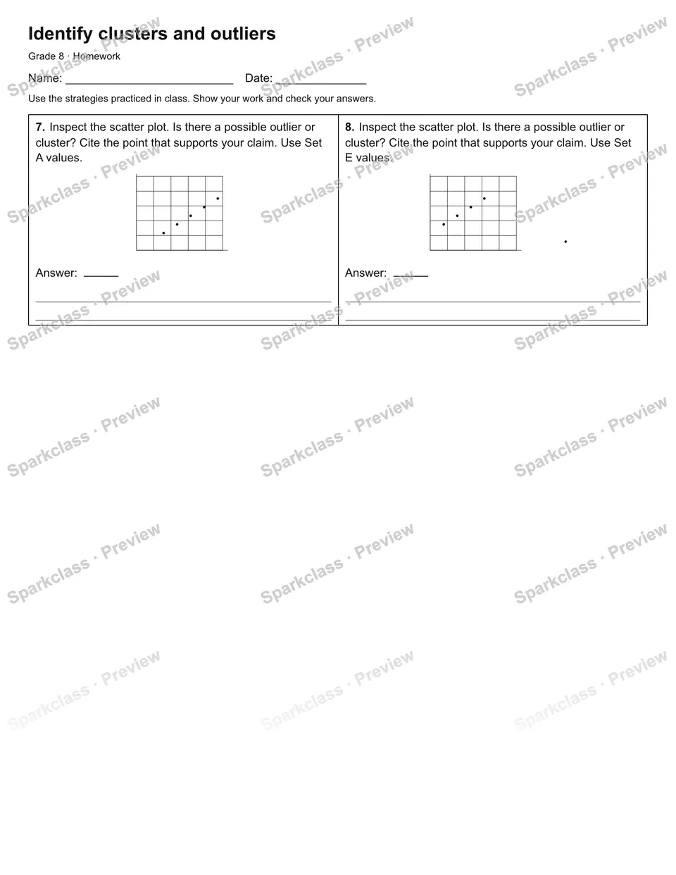 Identify clusters and outliers — Homework — page 2