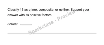 Classify prime and composite numbers — Grade 4 problem preview