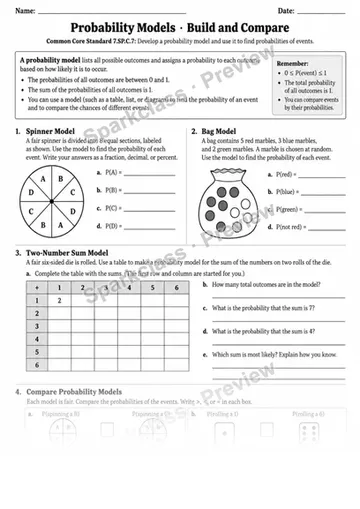 7.SP.C.7 · Probability Models · Variant 2 — Grade 7 worksheet preview
