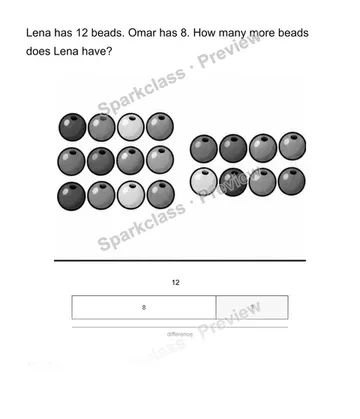 Compare two groups — Grade 2 problem preview