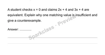 Generate and justify equivalent expressions — Grade 6 problem preview