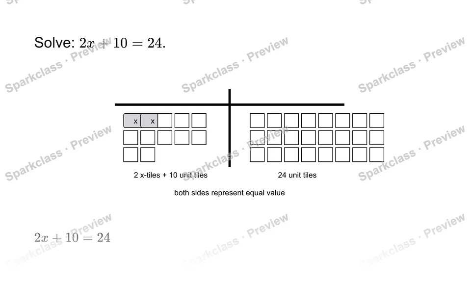 Solve a two-step equation — page 1