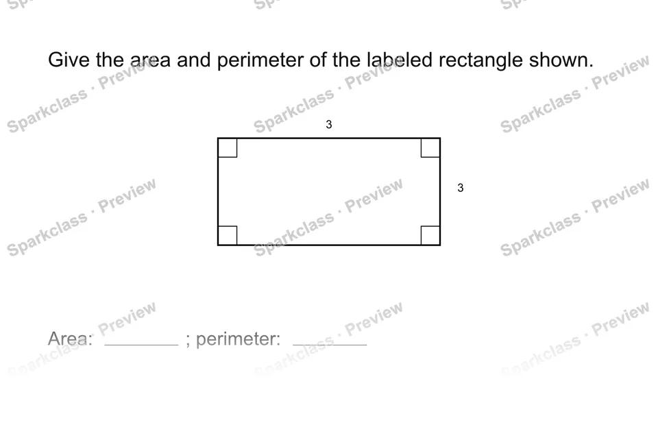 Compare area and perimeter — page 1