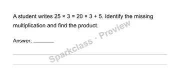Area and partial products — Grade 4 problem preview