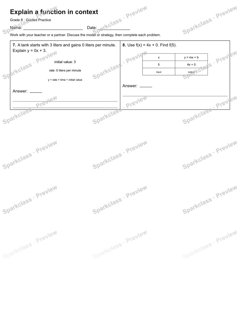 Explain a function in context — Guided Practice — page 2
