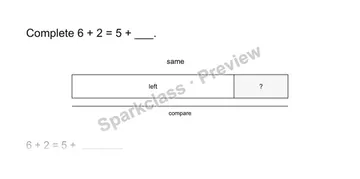 Balance the equation — Grade 1 problem preview
