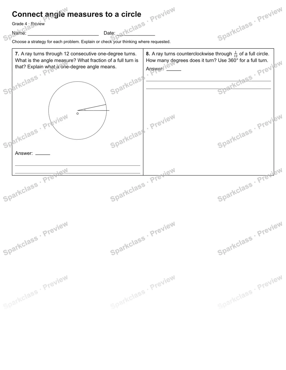 Connect angle measures to a circle — Review — page 2