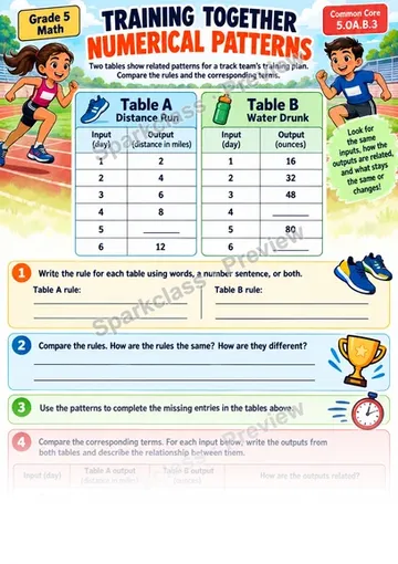 Analyze Related Patterns — Grade 5 worksheet preview