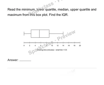 Use box plots, quartiles and interquartile range — Grade 6 problem preview
