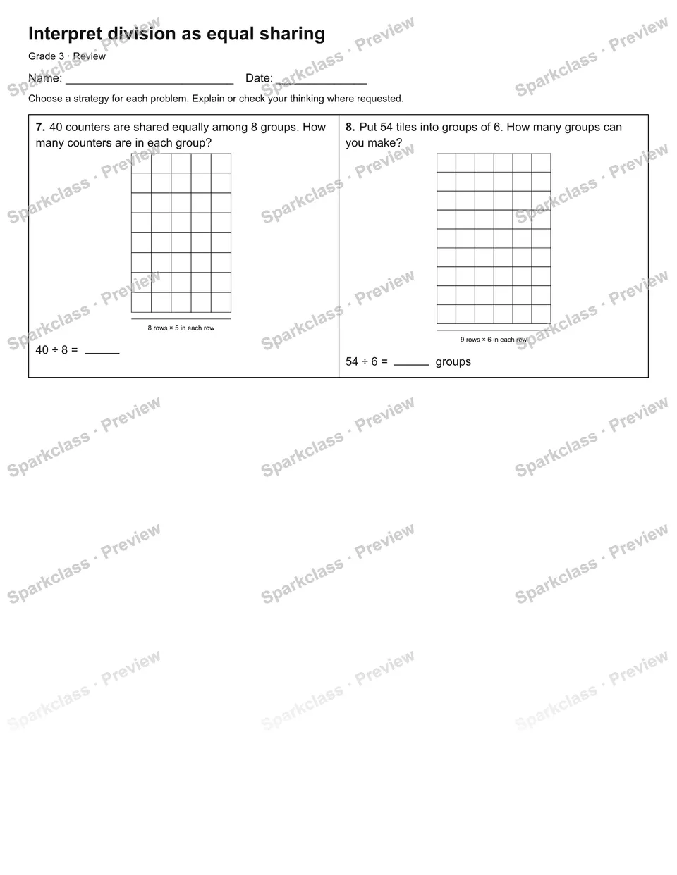 Interpret division as equal sharing — Review — page 2