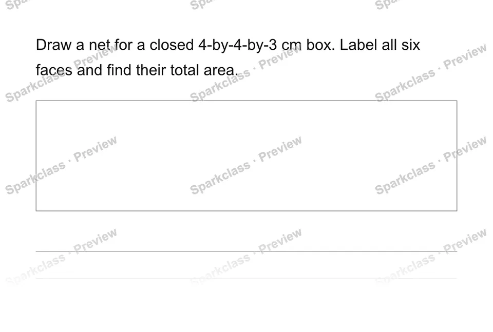 Connect rectangular-prism nets and surface area — page 1