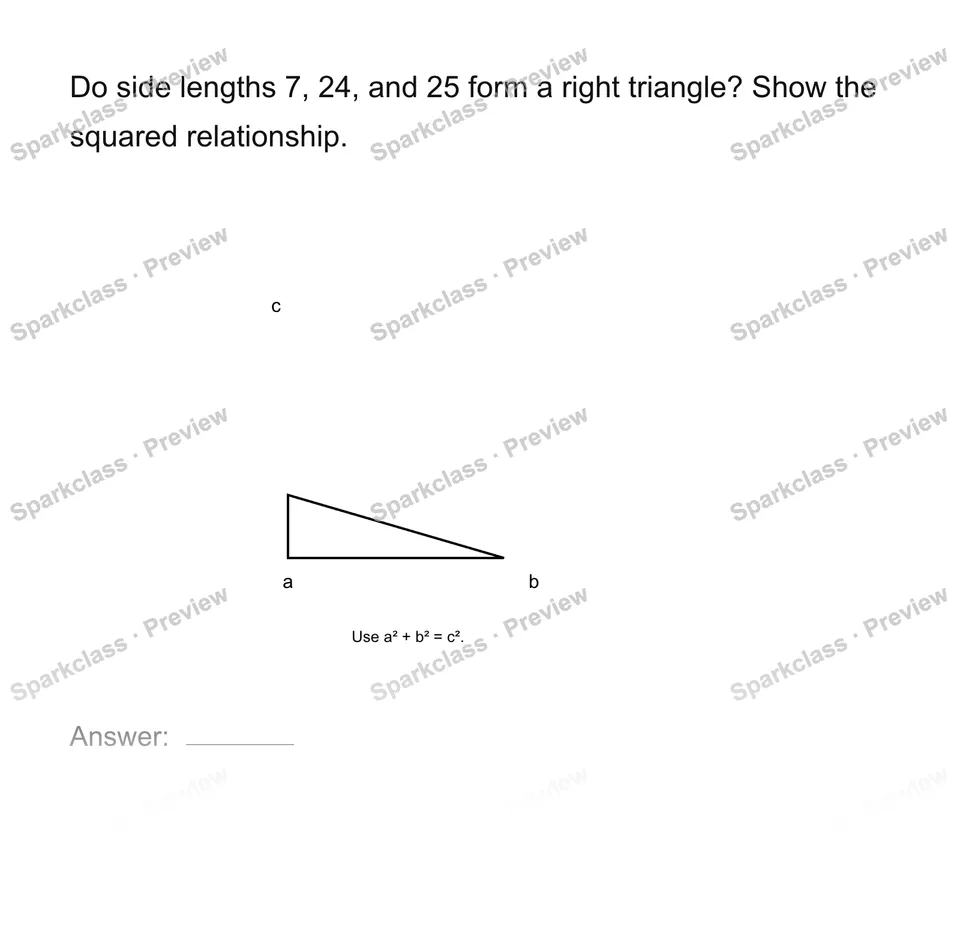 Test for a right triangle — page 1