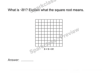 Interpret square roots — Grade 8 problem preview