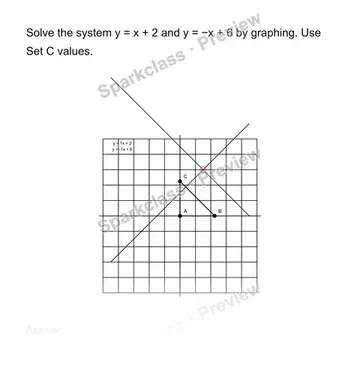 Solve a system by graphing — Grade 8 problem preview