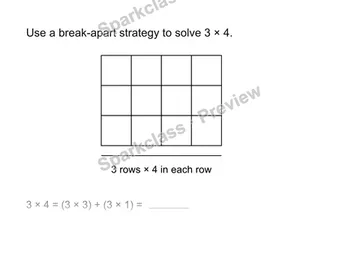 Use a break-apart strategy — Grade 3 problem preview