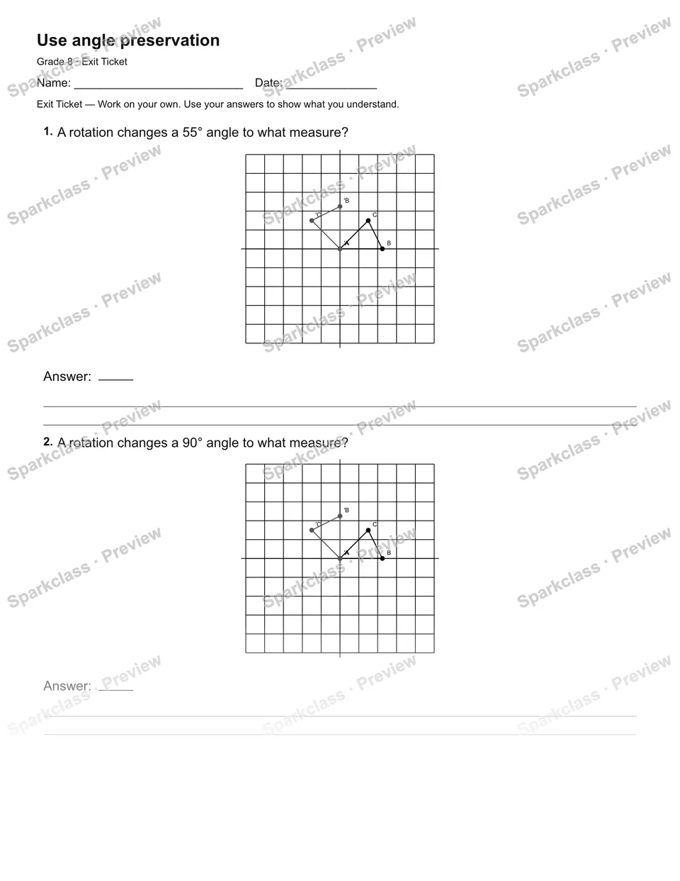 Use angle preservation — Exit Ticket — page 2