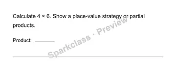 Area and partial products — Grade 4 problem preview