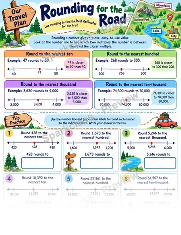 Round Multi-Digit Numbers — Grade 4 worksheet preview
