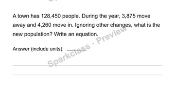 Find the new population — Grade 4 problem preview
