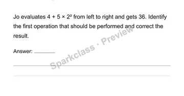 Use conventional order of operations — Grade 6 problem preview