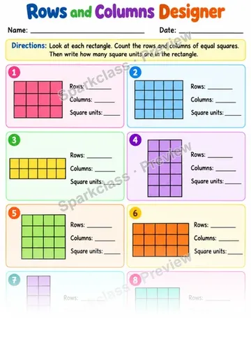 2.G.A.2 · Rows Columns Designer — Grade 2 worksheet preview