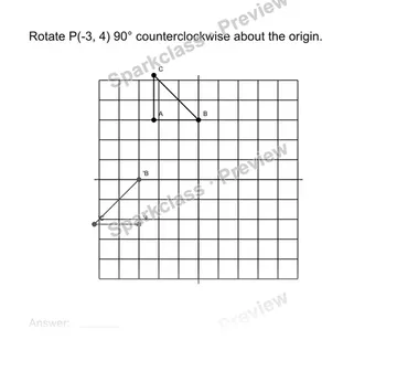 Rotate points — Grade 8 problem preview