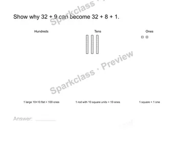 Explain regrouping — Grade 1 problem preview