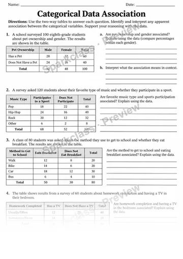 8.SP.A.4 · Patterns of association in categorical data — Grade 8 worksheet preview