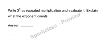 Interpret and evaluate whole-number exponents — Grade 6 problem preview