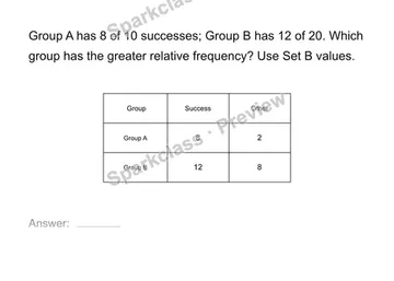 Compare relative frequencies — Grade 8 problem preview
