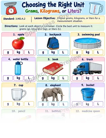 Choose Units 01 — Grade 3 worksheet preview
