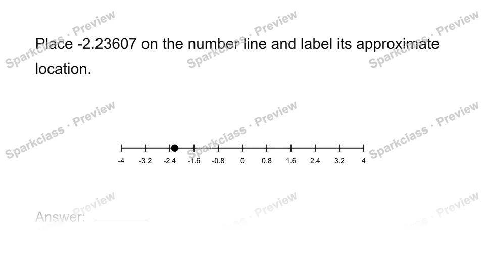 Place real numbers on a number line — page 1