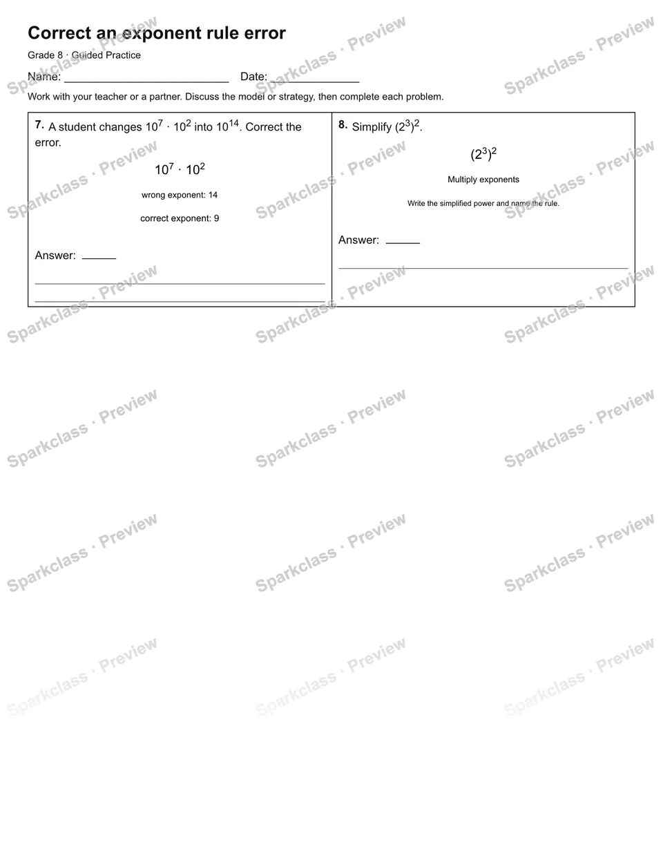 Correct an exponent rule error — Guided Practice — page 2