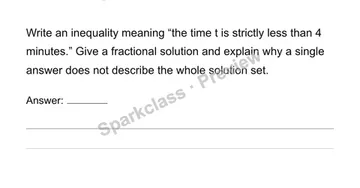 Represent constraints and inequality solution sets — Grade 6 problem preview