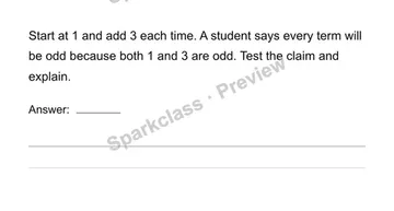 Generate and explain a number pattern — Grade 4 problem preview