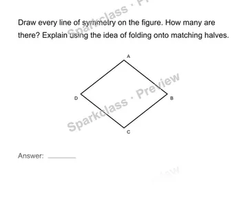 Identify and draw symmetry lines — Grade 4 problem preview