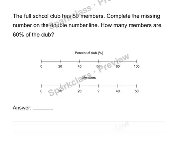 Find a percent of a quantity — Grade 6 problem preview