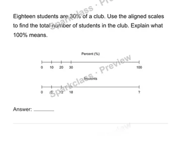 Find the whole from a percent — Grade 6 problem preview