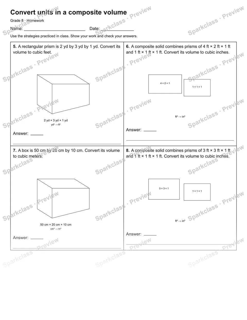 Convert units in a composite volume — Homework — page 2
