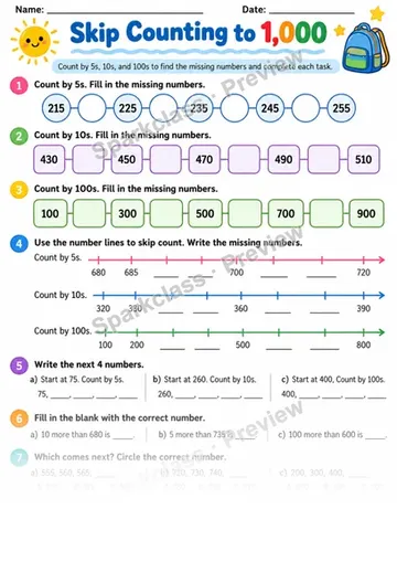 2.NBT.A.2 · Skip Count — Grade 2 worksheet preview
