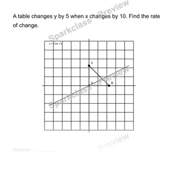 Find rate of change from a table — Grade 8 problem preview