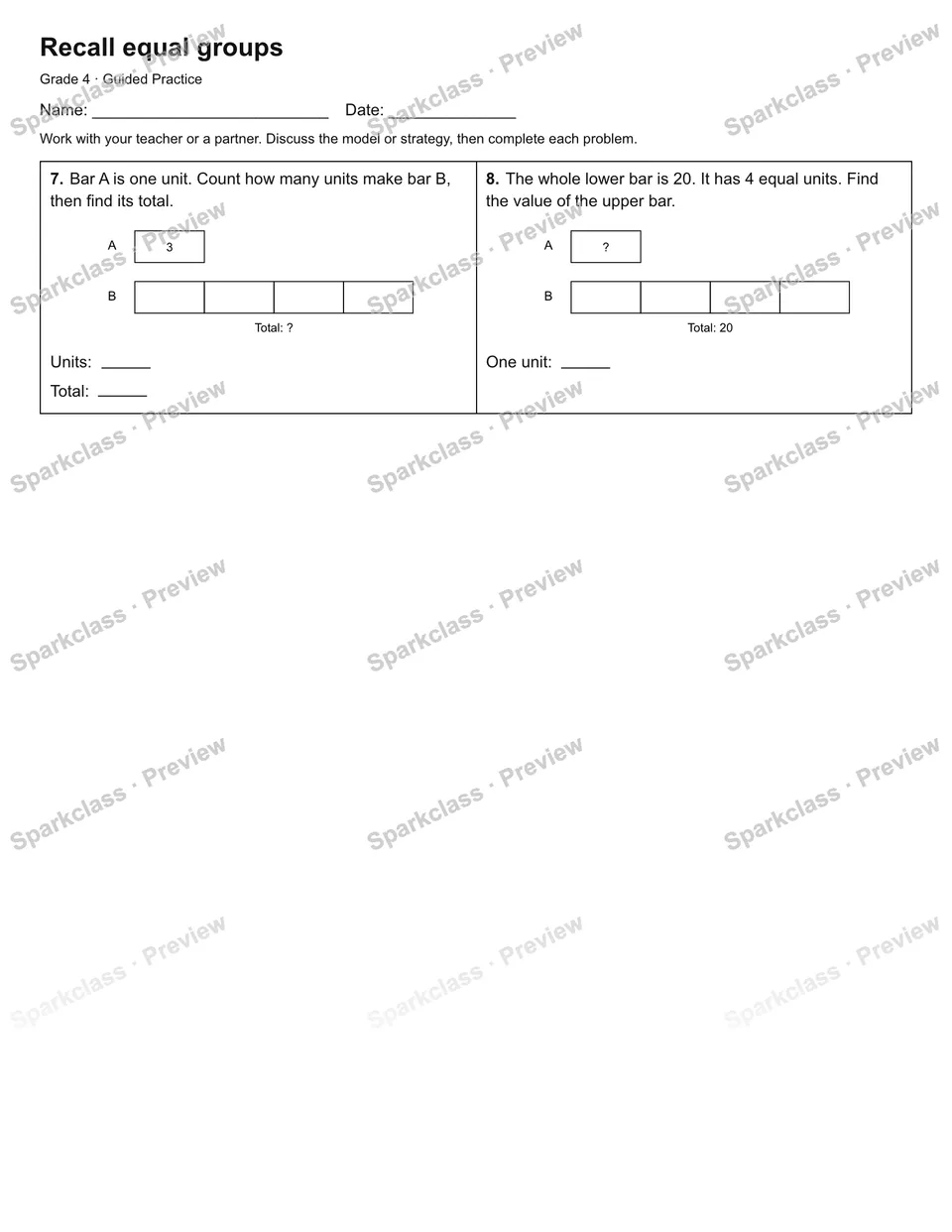 Recall equal groups — Guided Practice — page 2