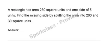 Connect division to area — Grade 4 problem preview