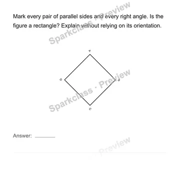 Classify a rotated quadrilateral — Grade 4 problem preview