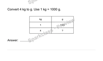Convert measurement units — Grade 4 problem preview