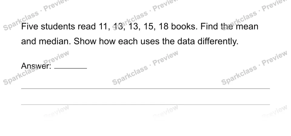 Compute and interpret mean and median — page 1