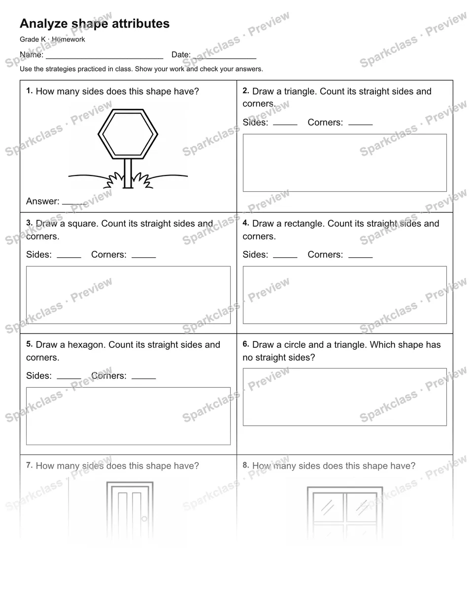 Analyze shape attributes — Homework — page 1